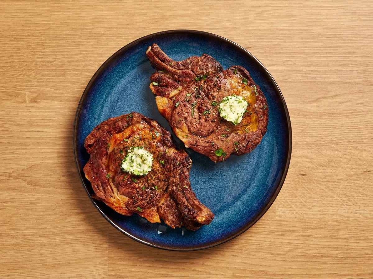 Steak air fryerben, fűszervajjal